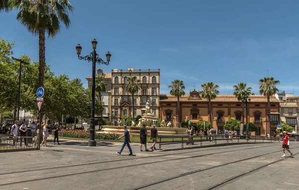 Seville Spanien Mai 2022 Der Hispalis Brunnen Sevilla Andalusien Spanien — Stockfoto
