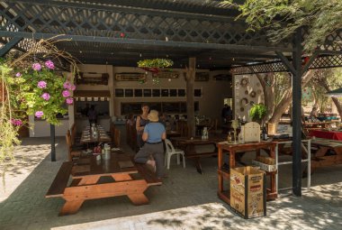 GOANIKONTES, NAMIBIA-DECEMBER 26, 2020: Unidentified people at Goanikontes Resort and Camp, Namibia