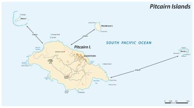 vector map of the british overseas territory Pitcairn Islands