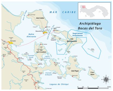 Bocas del Toro takımadalarının vektör haritası, Panama