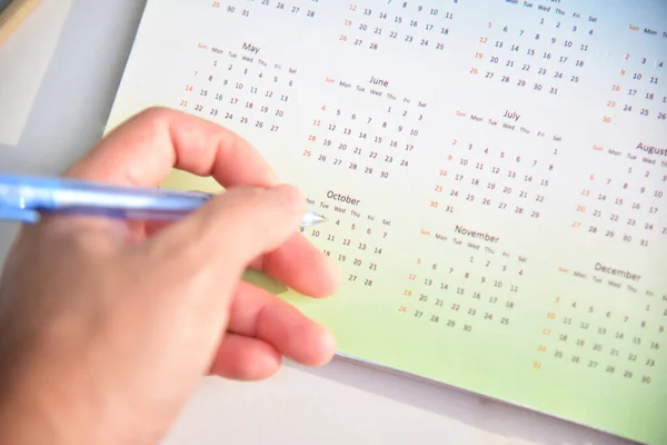 Primer Plano Calendario Blanco Concepto Planificación — Foto de Stock