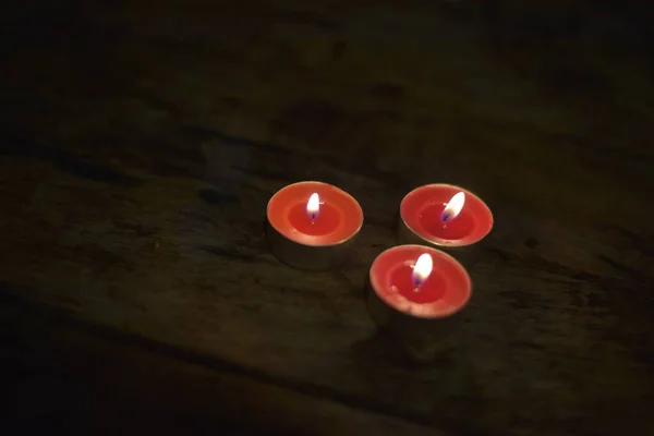 Candle Light Dark Background Romance Concept — ストック写真