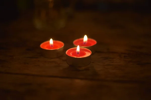 Candle Light Dark Background Romance Concept — Stock Photo, Image