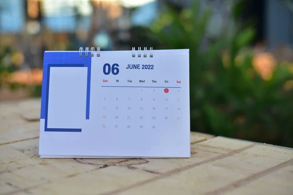 Calendário Branco Sobre Textura Madeira Conceito Planejamento — Fotografia de Stock