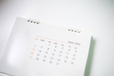 Planlama kavramında beyaz takvimi 2022 'yi kapat.