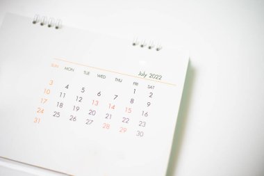 Planlama kavramında beyaz takvimi 2022 'yi kapat.