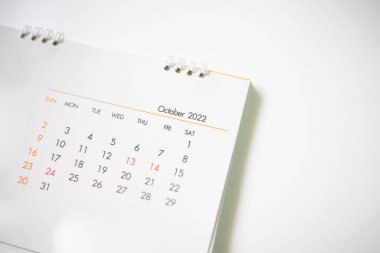 Planlama kavramında beyaz takvimi 2022 'yi kapat.