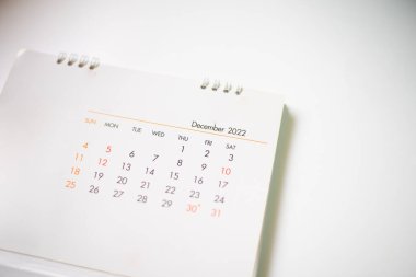 Planlama kavramında beyaz takvimi 2022 'yi kapat.