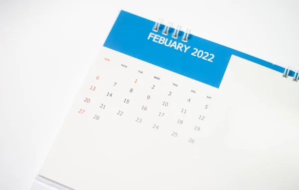Primer Plano Calendario Blanco 2022 Concepto Planificación — Foto de Stock