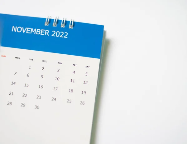 Fechar Calendário Branco 2022 Conceito Planejamento — Fotografia de Stock