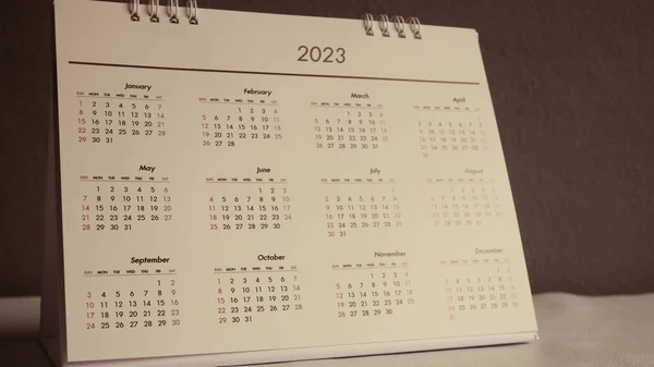 Strona Kalendarz 2023 Koncepcji Planowania Ciemny Ton — Zdjęcie stockowe