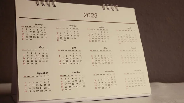 Calendrier Page 2023 Dans Concept Planification Ton Sombre — Photo