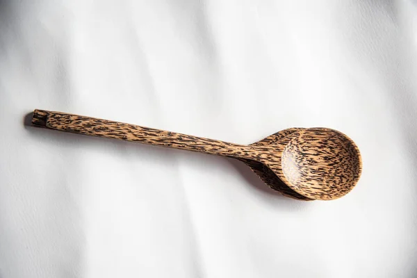 Close Spoon Wood Dark Background — Stock Photo, Image