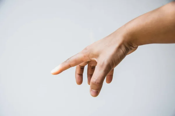 Hand Hand Auf Weißem Hintergrund — Stockfoto