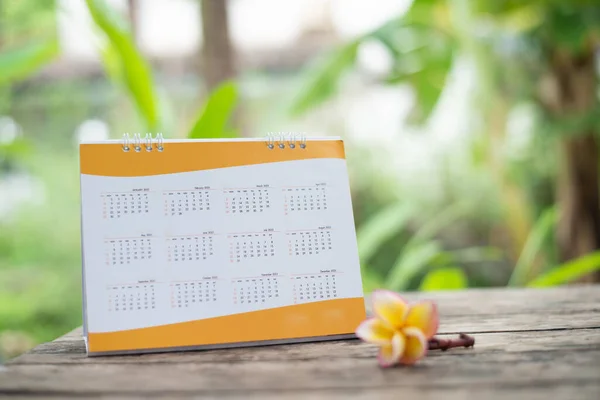 Rozmazaný Kalendář Pozadí Zahrady Konceptu Plánování — Stock fotografie