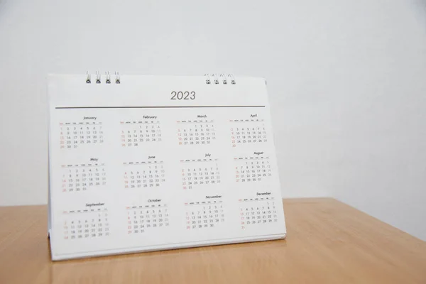 关于表规划概念的2023年白色日历 — 图库照片