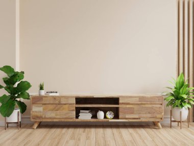 Cabinet TV,Shelf in modern empty room,minimal design.3d rendering