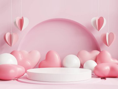 3D sunumu için Sevgililer Günü Podyumu