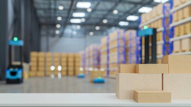 Beyaz masa üstü bulanık ve sanayi tipi 3D işlemeli paketleme kutusu