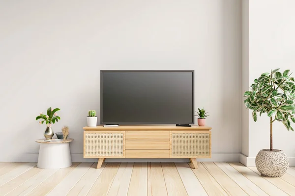 Interior Moderno Con Gabinete Fondo Pared Color Blanco — Foto de Stock