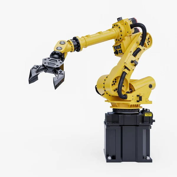 Roboterarmgreifer Für Die Industrie Auf Weißem Hintergrund Rendering — Stockfoto