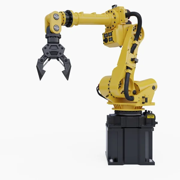 白い背景の産業のためのロボットアームグリッパー — ストック写真