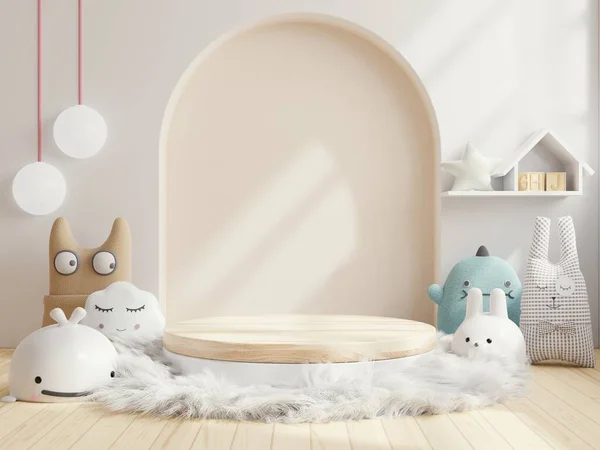 Mock Podium Product Children Room Kids Room Rendering — Stock Fotó