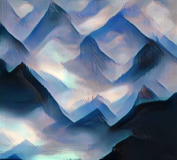 Mountain Landscape Textured Abstract Blue — Stock Photo, Image