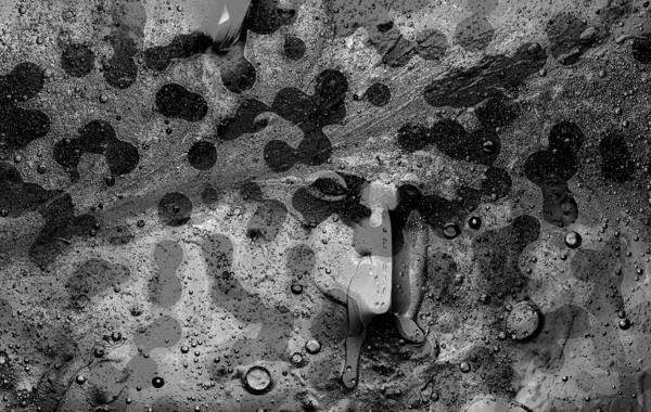 Грандиозная Абстрактная Масляная Водяная Текстура Макро Черно Белого Цвета — стоковое фото