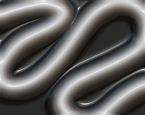 Abstracto Tubular Futurista Ilustración Blanco Negro Metálico — Foto de Stock
