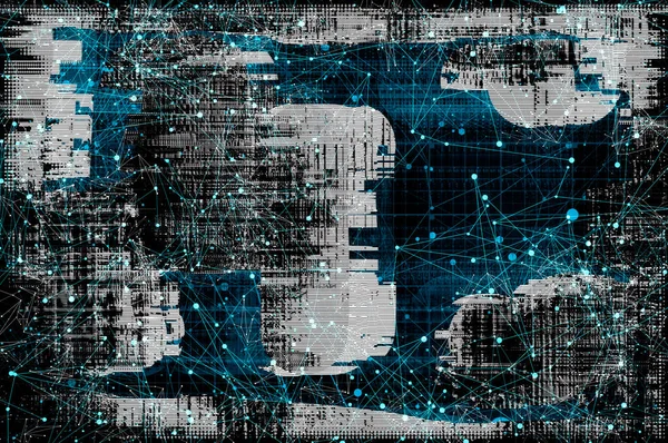 Matriz Red Conectividad Futurista Ciberespacio Abstracto — Foto de Stock