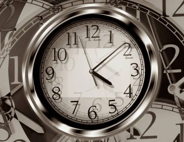 Sepia Clock Face Abstract Art Design Closeup —  Fotos de Stock