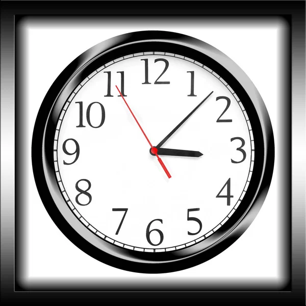 Circular Clock Face Set Square Mount Black White — Stock Photo, Image