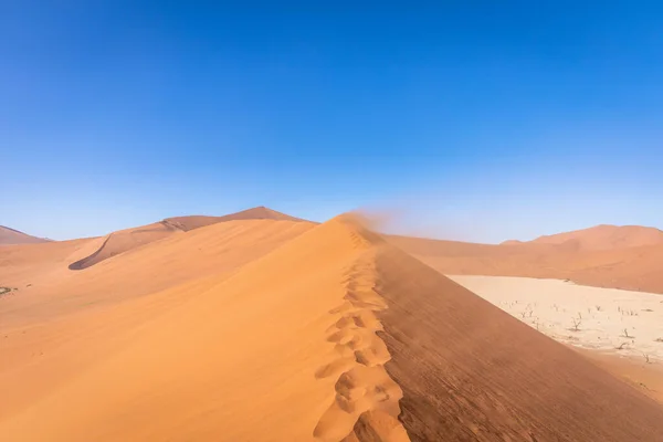 Desert Dunes Sunny Windy Day Deadvlei Sossusvlei Namibia Africa — Stockfoto