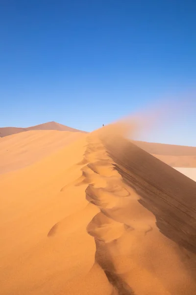 Desert Dunes Sunny Windy Day Deadvlei Sossusvlei Namibia Africa — стоковое фото