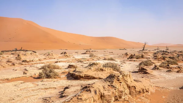 Duinen Blauwe Lucht Deadvlei Sossusvlei Nationaal Park Namib Naukluft Namibië — Stockfoto