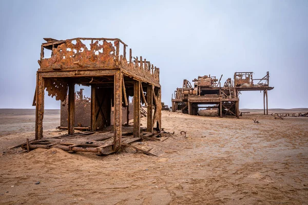 Rusted Remains Abandoned Oil Drilling Rig Henties Bay Torra Bay — Stock Photo, Image