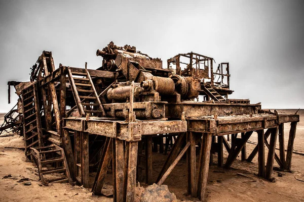 Rusted Remains Abandoned Oil Drilling Rig Henties Bay Torra Bay — Stock Photo, Image