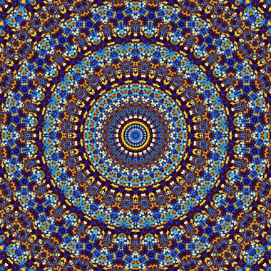 Soyut dijital fraktal model. Yuvarlak mandala dekoratif desen.