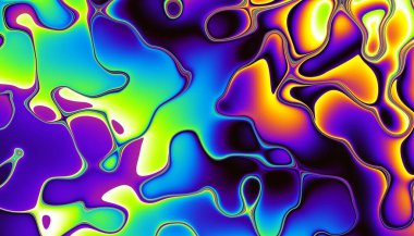 Soyut dijital fraktal model. Psikedelik dalgalı doku.