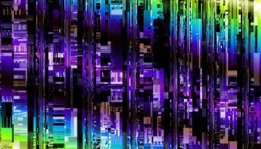 Soyut model. Soyut gelecek geometrik fraktal görüntüsü. Yatay arkaplan.