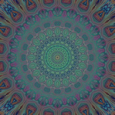 Klasik grunge mandala süs deseni. Kare arka plan. Mermer etkisi.