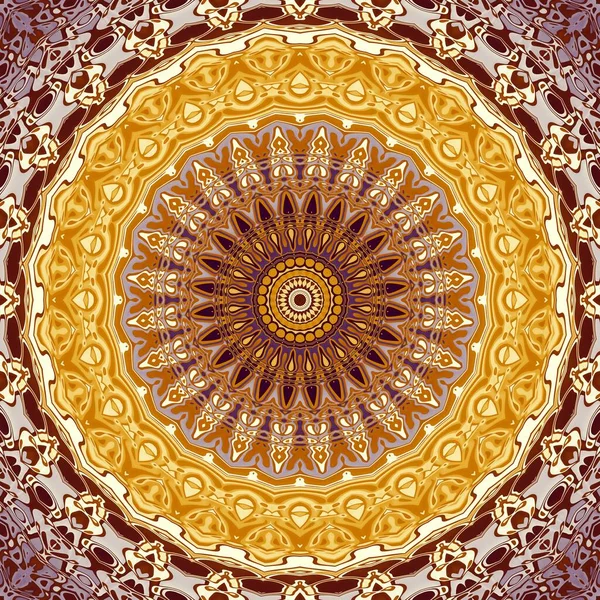 Abstrakt Digitalt Fraktalmönster Rund Mandala Dekorativa Prydnad Mönster — Stockfoto