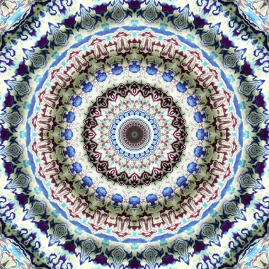 Soyut dijital fraktal model. Yuvarlak mandala dekoratif desen.