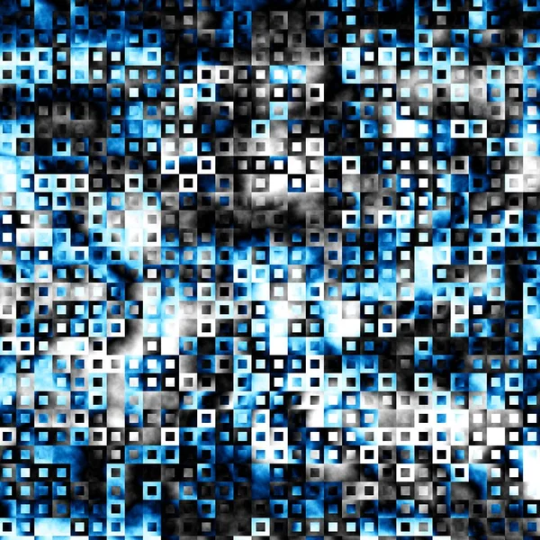 Abstrakt Digitalt Fraktalmönster Fyrkantig Mosaik Konst Mönster — Stockfoto