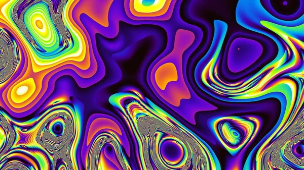 Abstract Digital Fractal Pattern Abstract Futuristic Technology Image Horizontal Background — Stock Photo, Image