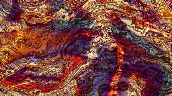 Abstract Digital Fractal Pattern Horizontal Background Aspect Ratio Psychedelic Marble — Stock Photo, Image