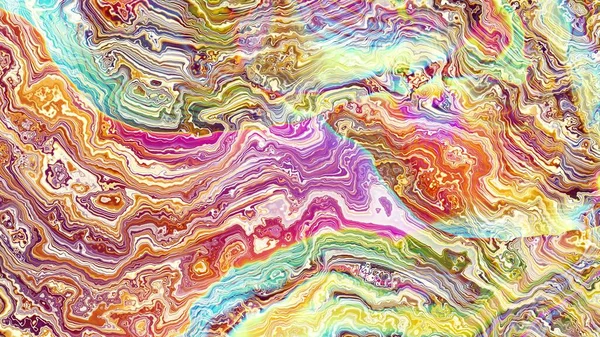 Abstraktní Digitální Fraktál Horizontální Pozadí Poměrem Stran Psychedelická Mramorová Vlnitá — Stock fotografie