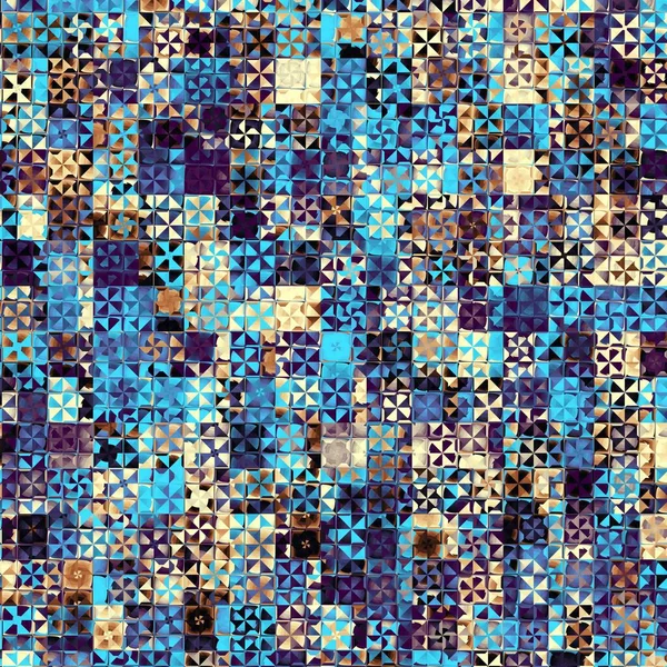 Pola Fraktal Digital Abstrak Citra Mosaik Futuristik Abstrak — Stok Foto