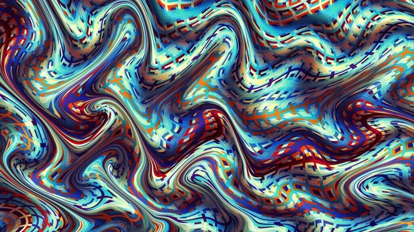 Abstract Digitaal Fractal Patroon Horizontale Achtergrond Met Beeldverhouding Psychedelische Golvende — Stockfoto